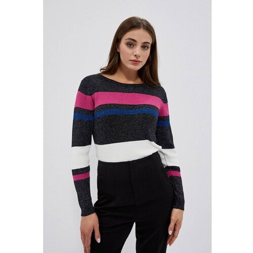 Moodo Striped sweater with a metallic thread Cene