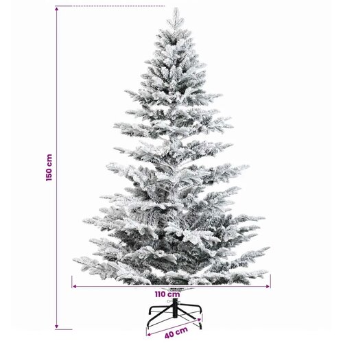  Umjetno božićno drvce s nogom 150 cm 150 LED lampica - Bijela 150 cm s LED svjetlima Slike