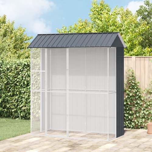 VidaXL Aviarni Antracit 215x110x247 cm Čelik Slike
