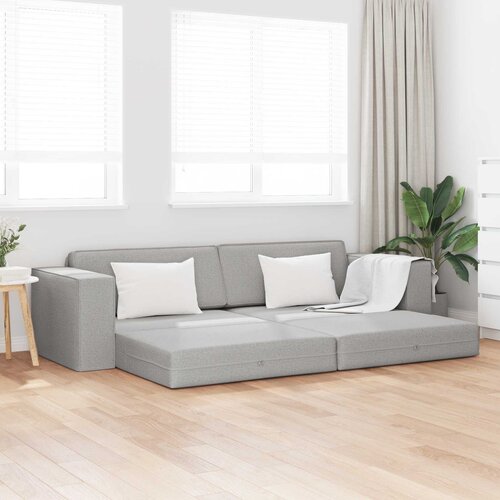 Krevet na razvlačenje Oblačnosiva 245 x 78 x 77 cm tkanina Slike