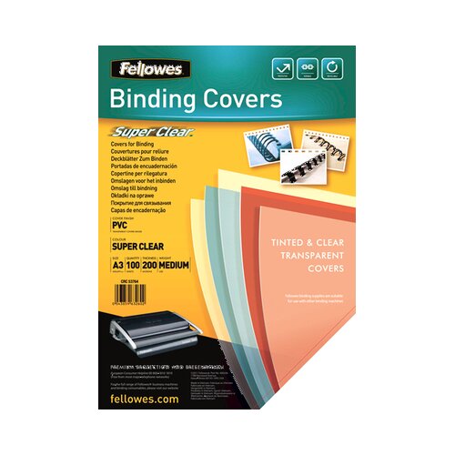 Fellowes Folije PVC za spiralni uvez A3 200 mic 100/1 prozirna Cijene