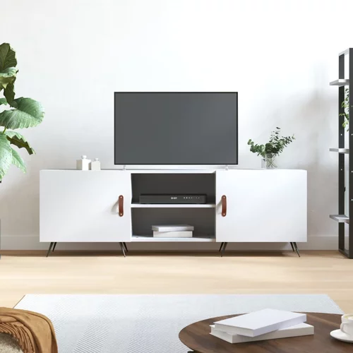 vidaXL TV omarica bela 150x30x50 cm inženirski les