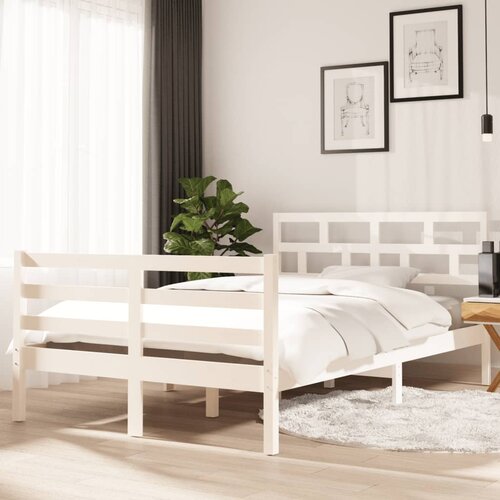 The Living Store Posteljni okvir bel iz borovine 120x200 cm - Posteljni Okvir, (21526386) Slike