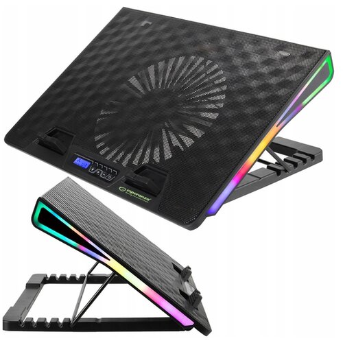 Esperanza lED RGB igralna LCD hladilna podloga za prenosni računalnik 1x ventilator 2x USB ALIZE EGC101 Cene