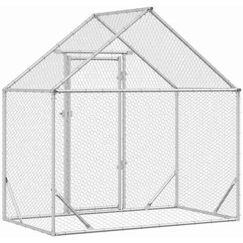 VidaXL Kletka za pi&amp;scaron;čance srebrna 170 x 100 x 177 cm Cinkana jeklena Slike