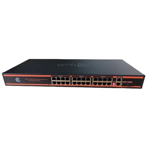  POE-FS1024PS2 GMB Switch, IEEE802.3af/at 24 PoE 10/100M, 2 UP-link 100/1000M +2 SFP Cene