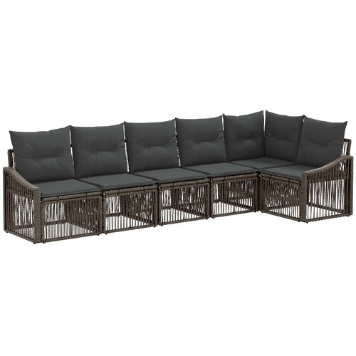  Sjedeća garnitura za vrt 6 kom. Siva poliratan 62 x 62 x 70 cm Slike
