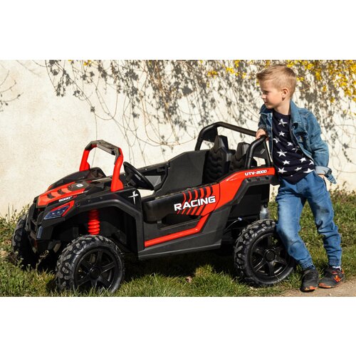 Lean Toys Ogromen električni UTV XXL 24V avtomobilček za vožnjo litij baterija kaki Slike