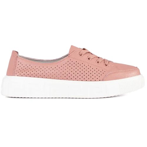 Sergio Leone Pink openwork lace-up sneakers by Cene