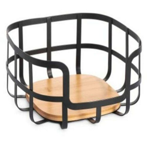 Posuda za Voće DKD Home Decor 24 x 24 x 12 7 cm Prirodno Crna Čelik Cijene