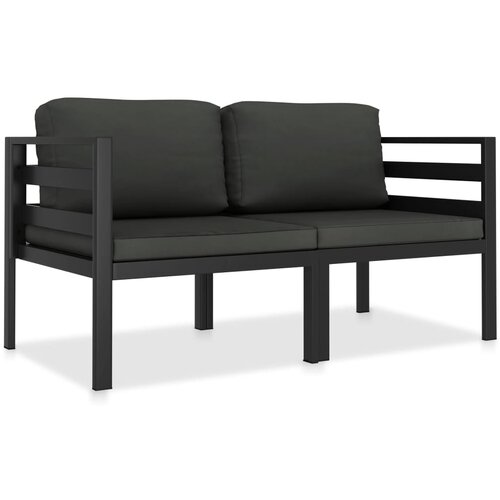 VidaXL 2-dijelni set vrtnih sofa s jastucima aluminijski antracit Slike