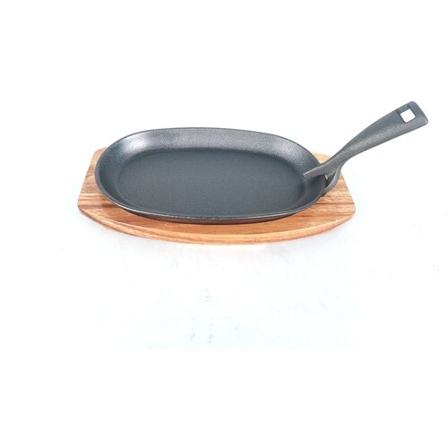 Grill King cast iron bbq ovalna žar ponev s podstavkom iz agacijevega lesa, 28 cm, (21567544) Cene