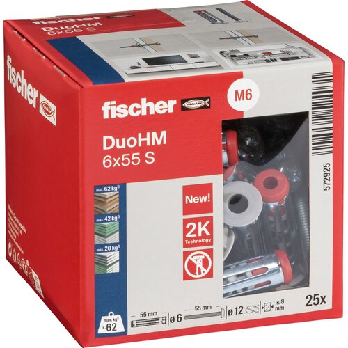 Fischer Vložek za vdolbine DuoHM (&Oslash; x Do: 12 x 55 mm, Najlon, 25 kos, M 6) Cene