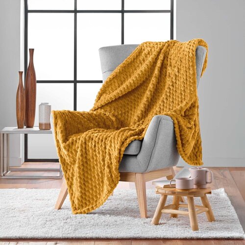 Douceur d int&amp;eacute;rieur Oker žuta deka od mikroflanela 125x150 cm Mini Frosty &amp;ndash; Slike