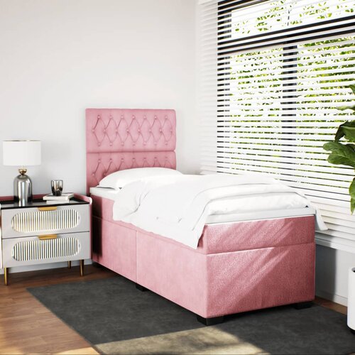 Box spring krevet s madracem ružičasti 80 x 200 cm bar&amp;scaron;unasti Slike