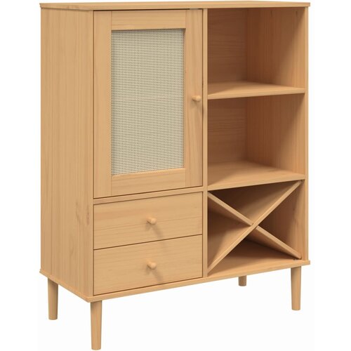 Maison Chic Komoda - Predalnik SENJA videz ratana rjava 90x40x112 cm trdna borovina, (21721146) Cene