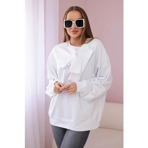 Kesi Cotton blouse with bow in white