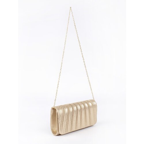 Shelvt Elegant ruffled gold evening clutch bag Cene