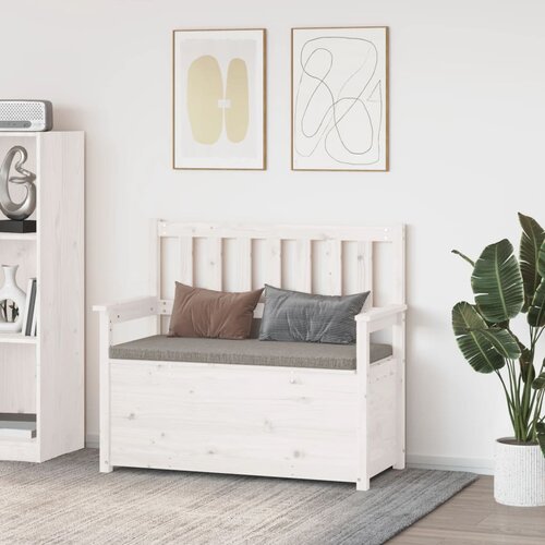  Klupa bijela 112,5 x 51,5 x 96,5 cm od masivne borovine Cijene