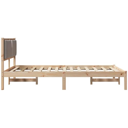 Krevetna konstrukcija s uzglavljem Sivo-smeđa 135 x 190 cm Slike