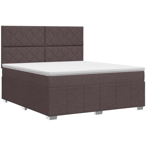  Boxspring krevet s madracem Tamno smeđa 160 x 200 cm Tkanina Slike