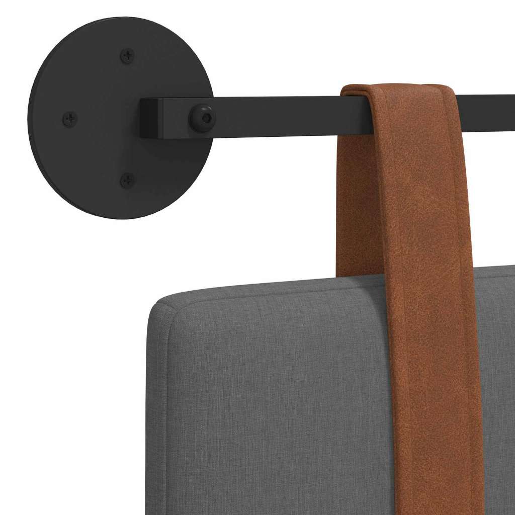  Držeće uzglavlje Zidne Tamno siva 90 x 55 x 5 cm Antikni PU - Tamno siva 80 cm bez LED Slike
