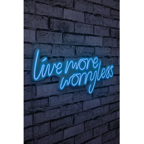 Wallity Dekorativna plastična LED rasveta Live More Worry Less Blue Slike