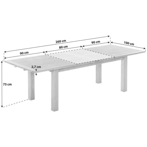 Gardenson Vrtna Miza Eileen, 260x75x100cm, Masivno Slike