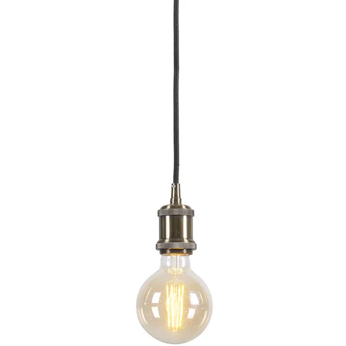 QAZQA Moderna viseča svetilka bronasta s črnim kablom - Cava Classic