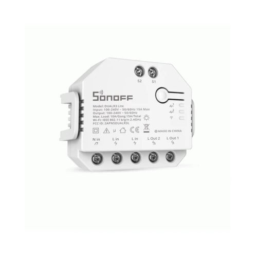 SONOFF DUALR3 Lite smart-home 2-kanalni naizmenični prekidač 3300W za rasvetu / roletne / tende / garažna vrata / rampe, WiFi, timer i scenariji, TUV / IEC 61032 / IEC 60695-2-1, eWeLink/ Alexa/ Google Assistant/ IFTTT Cene