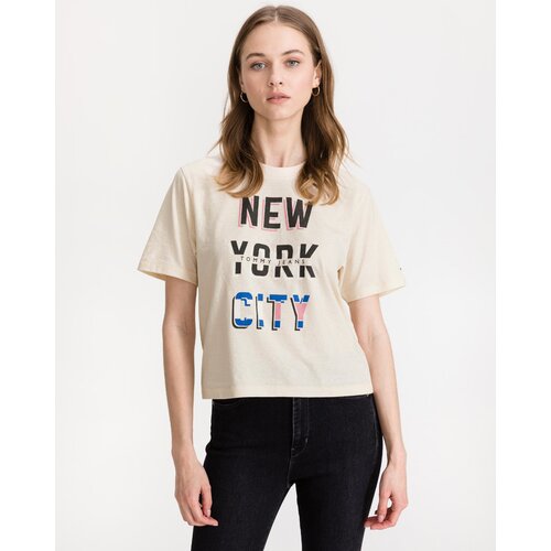 Tommy Jeans New York City Crop Top Bež Slike