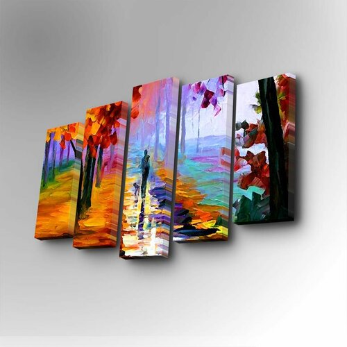 Wallity 5PUC-006 multicolor decorative canvas painting (5 pieces) Slike
