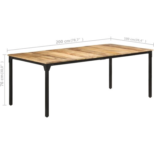  Blagovaonski stol 200 x 100 x 76 cm od grubog drva manga Slike