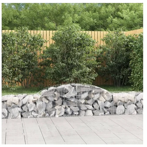  Obokane gabion košare 7 kosi 300x50x40/60 cm pocinkano železo