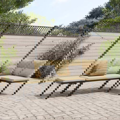  The Living Store Vrtne klopi z blazinami 3 kosi črno prašno lakirano jeklo - Komplet Klopi, (21469321) Cene