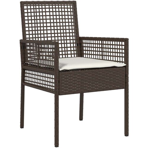  3-dijelni vrtni bistro set s jastucima smeđi poli ratan Slike