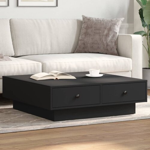 vidaXL Klubska mizica črna 90x90x28 cm iverna plošča Cene