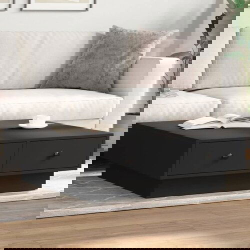 VidaXL Stolić za kavu crni 90 x 90 x 28 cm od iverice Slike