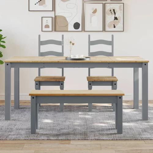  Blagovaonski stol Panama sivi 180x90x75 cm masivna borovina