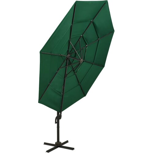  Vrtni suncobran s 4 razine i aluminijskim stupom 3 x 3 m zeleni Slike