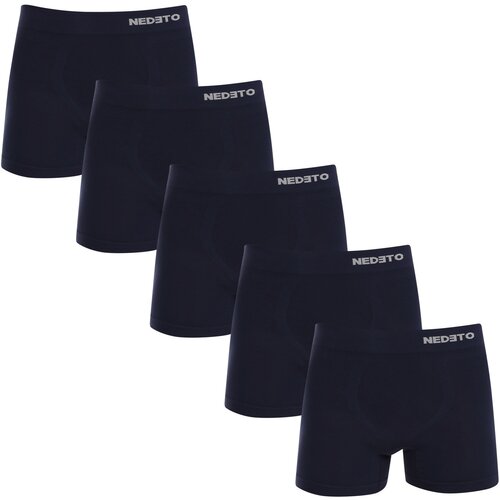 Nedeto 5PACK Men's Boxer Shorts Seamless Bamboo Blue Slike