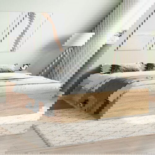  The Living Store Posteljni okvir sonoma hrast 135x190 cm - Posteljni Okvir, (21454213) Cene