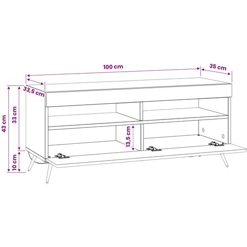  LED TV kabinet Hrast artisan Konstruirano drvo Slike