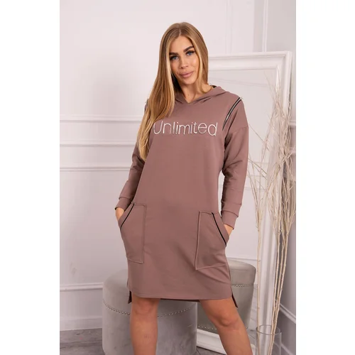 Kesi Dress with the inscription unlimited mocha Kesi Dress with the inscription unlimited mocha