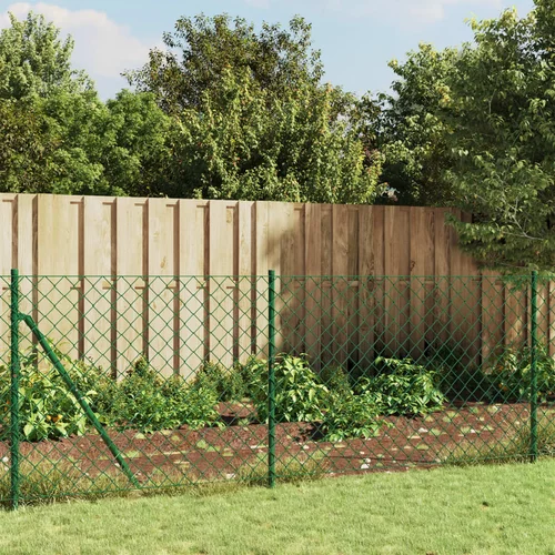 vidaXL Žičana ograda sa šiljastim držačima zelena 1 x 10 m