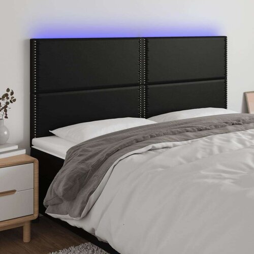  Uzglavlje crno 200x5x118/128 cm od umjetne kože Cijene