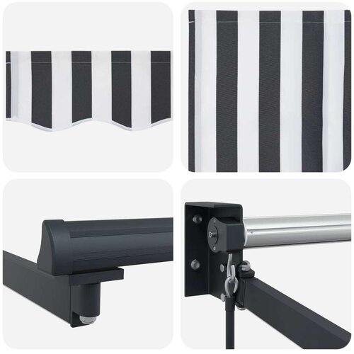  zlačivna tenda s LED diodama Antracit i bijelo 3 5 x 2 m - Antracit Antracit i bijela 3 5 x 2 m Slike