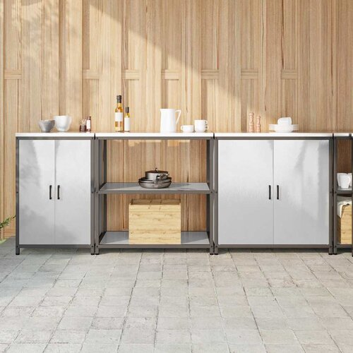 VidaXL Set za kuhinjsku pohranu 3 pcs Srebro 210 x 50 x 92 cm Slike