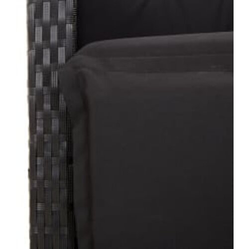  9-dijelni vrtni blagovaonski set s jastucima crni od poliratana Crna 200 x 100 x 74 cm Slike