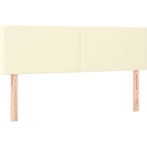  Boxspring - Krevet s oprugama i madracem krem 140x200 cm od umjetne kože - Krema 140 x 200 cm Gladak dizajn Slike